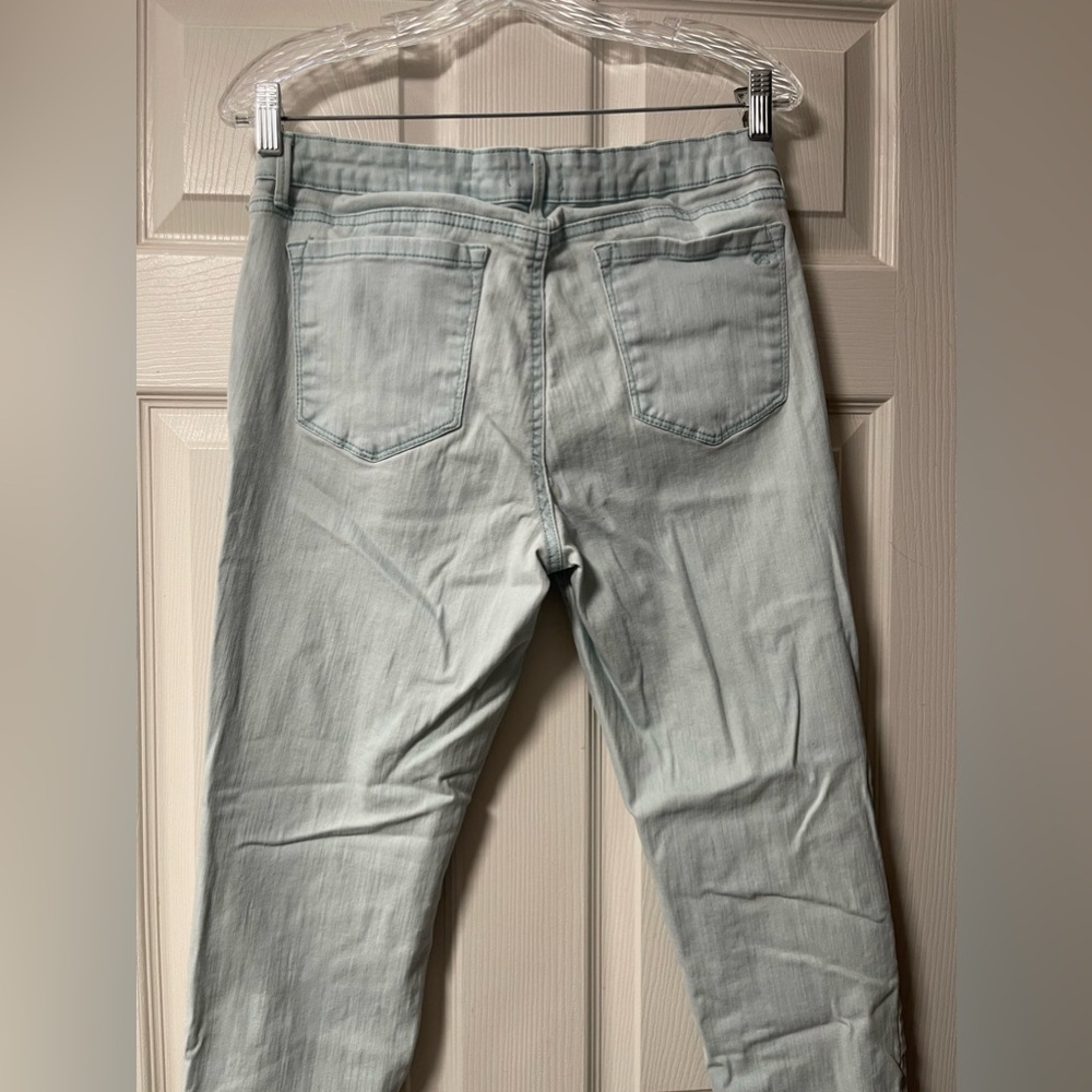 JESSICA SIMPSON Rolled Crop Light Blue/Green Jeans Size 14/32 - Picture 7 of 8